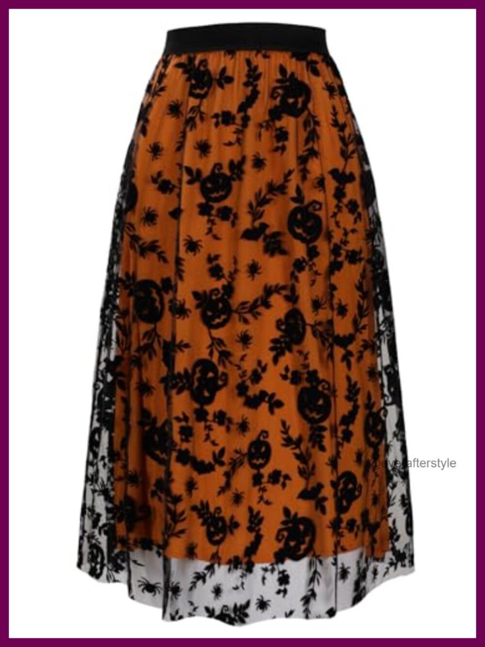 Women's Halloween Tulle Skirt Midi A-Line Elastic Waist Costume Party Skirt
